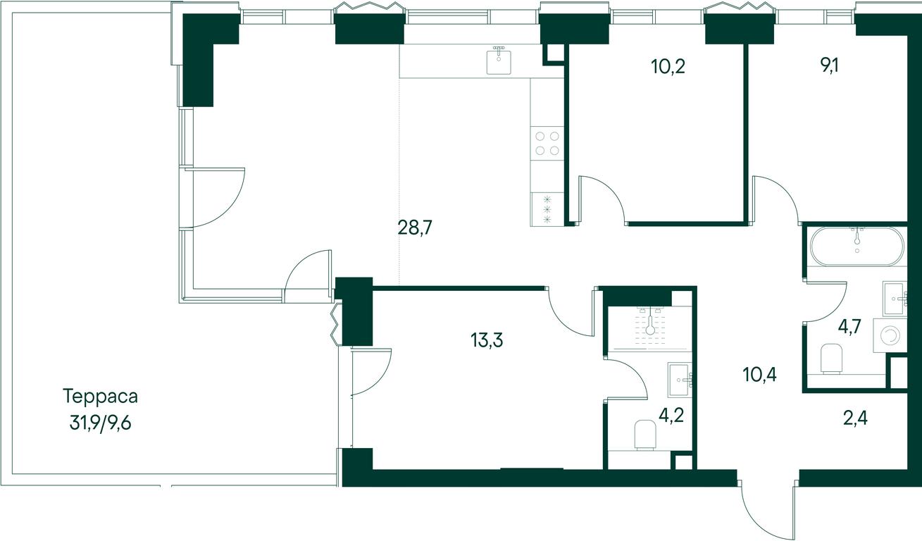 3-BD Apartment Sale, 92.6 sq. m. at Primavera, Volokolamskoye Highway, вл67, Moscow, Russia #2 3-BD Apartment Sale, 92.6 sq. m. at Primavera, Volokolamskoye Highway, вл67, Moscow, Russia #2