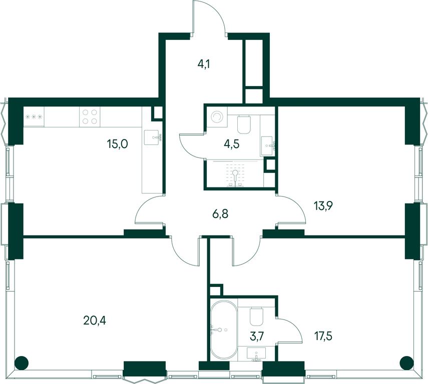 Продажа 3-комн. квартиры, 85,9 м² в ЖК «Примавера (Primavera)», Волоколамское шоссе, вл67, Москва, Россия #2 Продажа 3-комн. квартиры, 85,9 м² в ЖК «Примавера (Primavera)», Волоколамское шоссе, вл67, Москва, Россия #2
