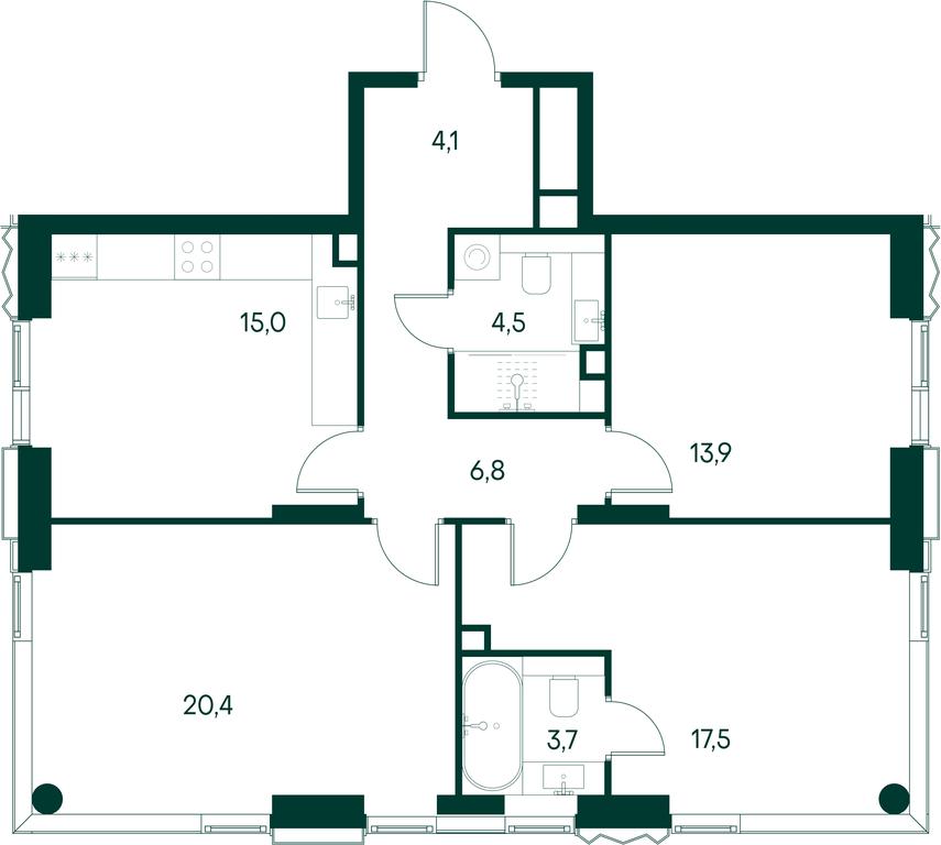 Продажа 3-комн. квартиры, 85,9 м² в ЖК «Примавера (Primavera)», Волоколамское шоссе, вл67, Москва, Россия #2 Продажа 3-комн. квартиры, 85,9 м² в ЖК «Примавера (Primavera)», Волоколамское шоссе, вл67, Москва, Россия #2