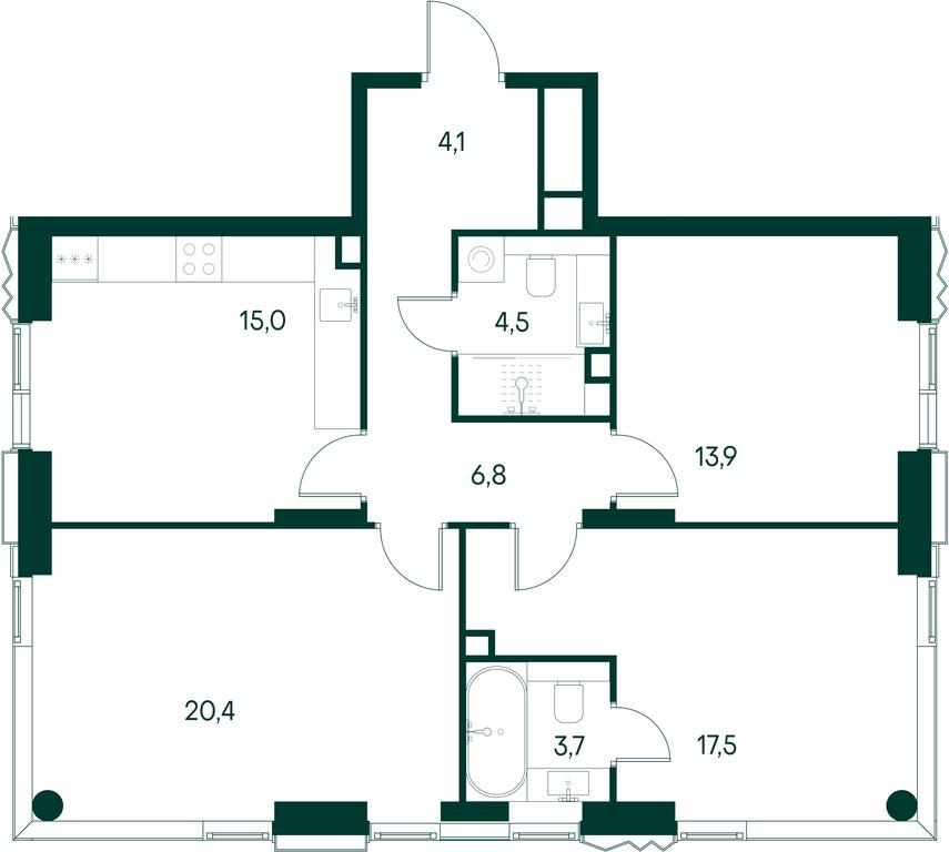Продажа 3-комн. квартиры, 85,8 м² в ЖК «Примавера (Primavera)», Волоколамское шоссе, вл67, Москва, Россия #2 Продажа 3-комн. квартиры, 85,8 м² в ЖК «Примавера (Primavera)», Волоколамское шоссе, вл67, Москва, Россия #2