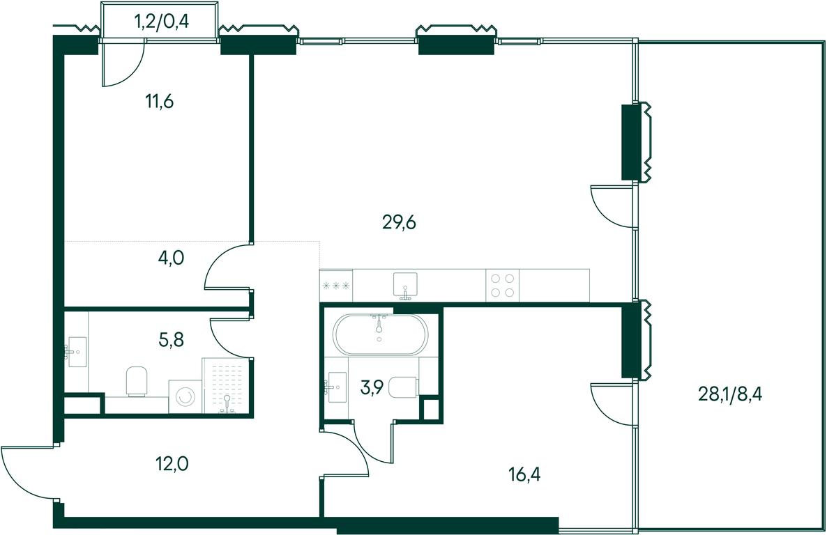 2-BD Apartment Sale, 92.1 sq. m. at Primavera, Volokolamskoye Highway, вл67, Moscow, Russia #2