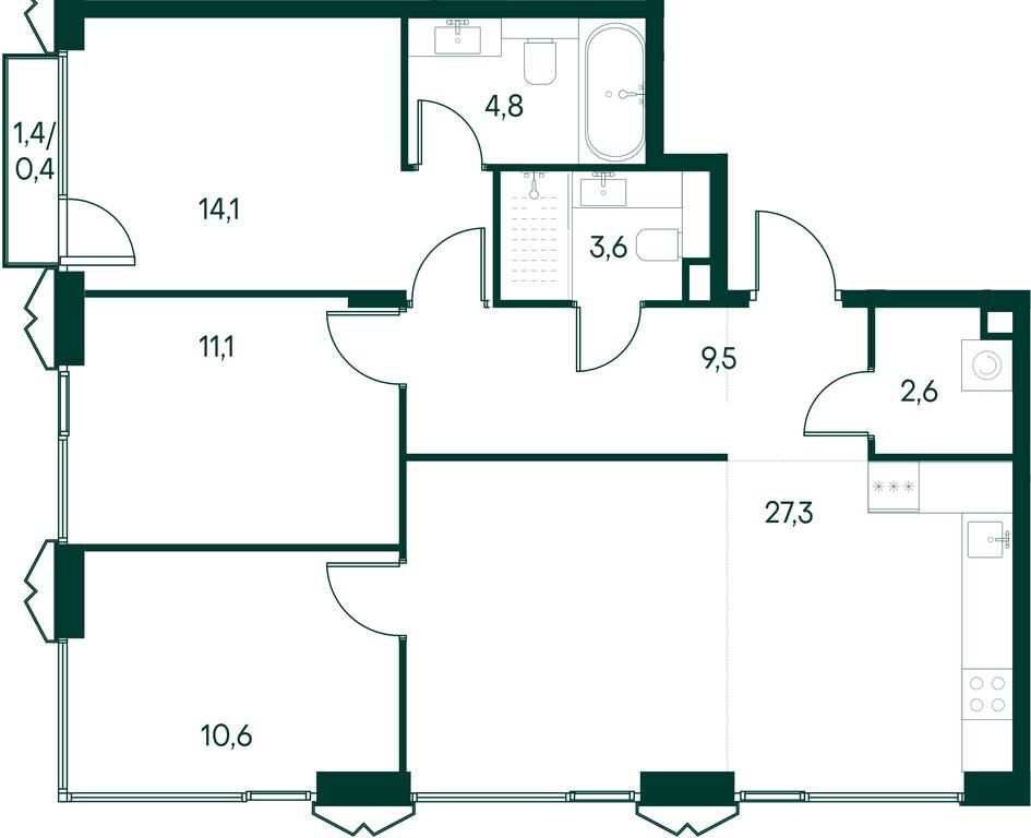 3-BD Apartment Sale, 84 sq. m. at Primavera, Volokolamskoye Highway, вл67, Moscow, Russia #2