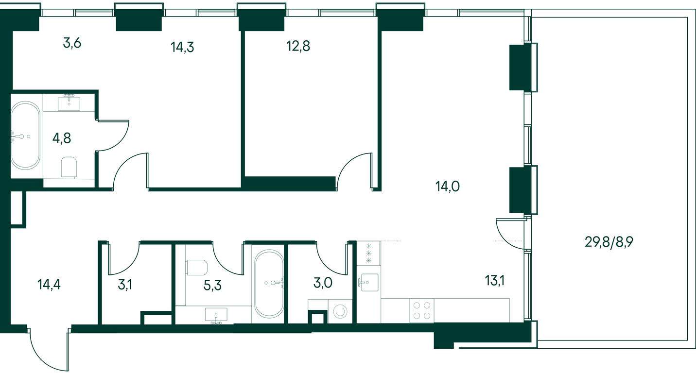 3-BD Apartment Sale, 97.3平方米 at Primavera, Volokolamskoye Highway, вл67, Moscow, Russia #1 3-BD Apartment Sale, 97.3平方米 at Primavera, Volokolamskoye Highway, вл67, Moscow, Russia #1