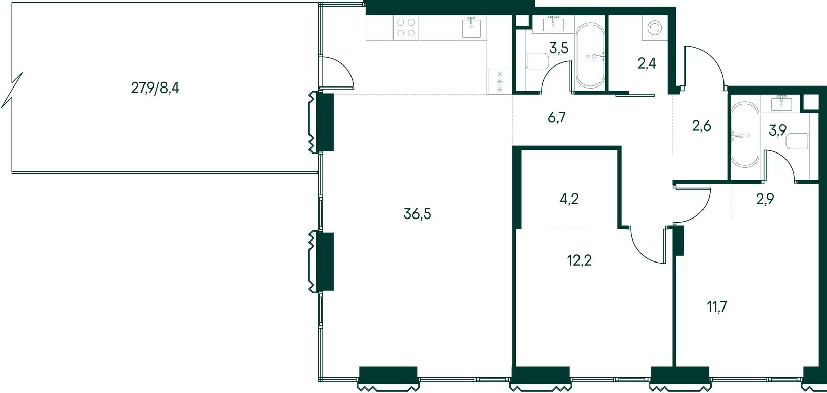2-BD Apartment Sale, 95 sq. m. at Primavera, Volokolamskoye Highway, вл67, Moscow, Russia #2