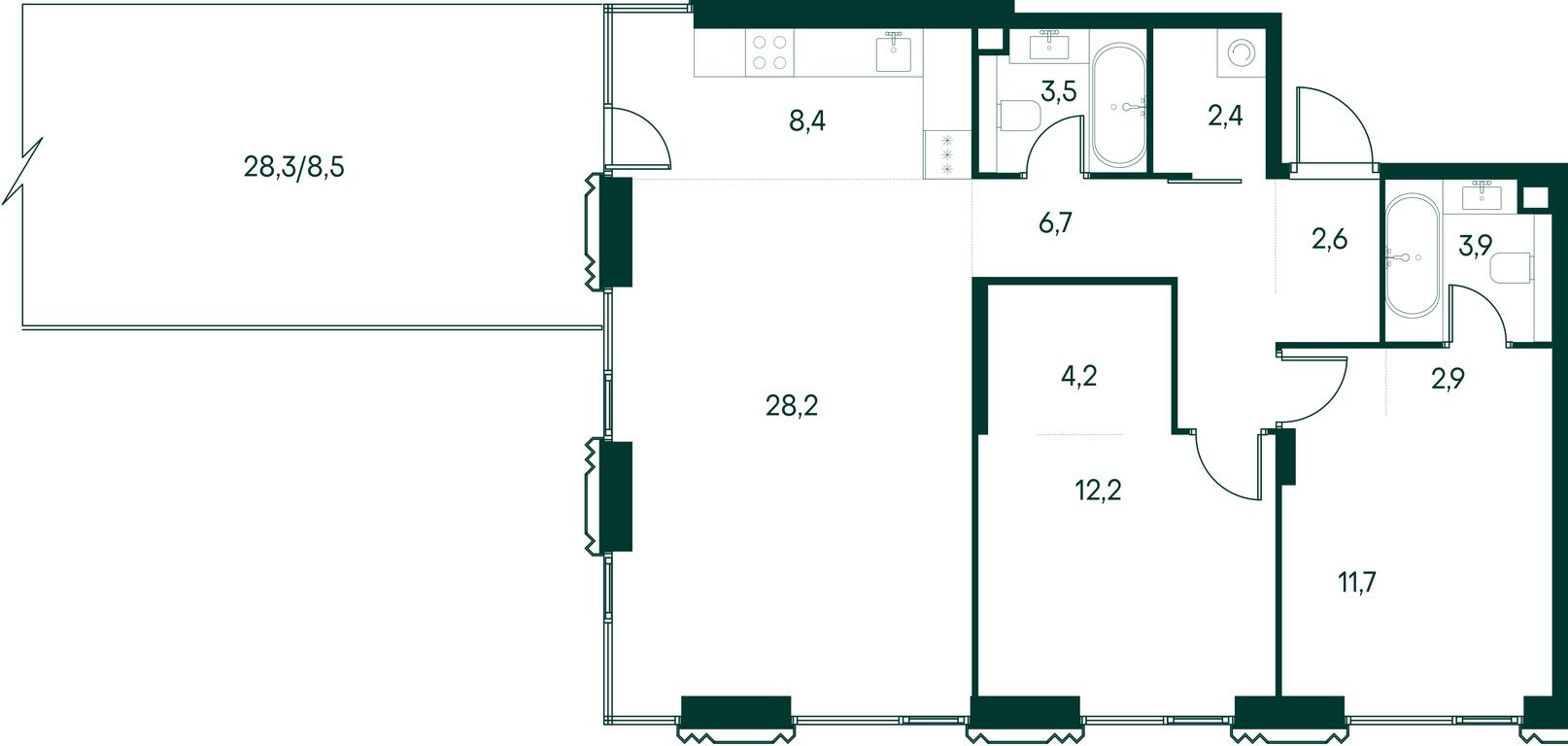 2-BD Apartment Sale, 95 sq. m. at Primavera, Volokolamskoye Highway, вл67, Moscow, Russia #1