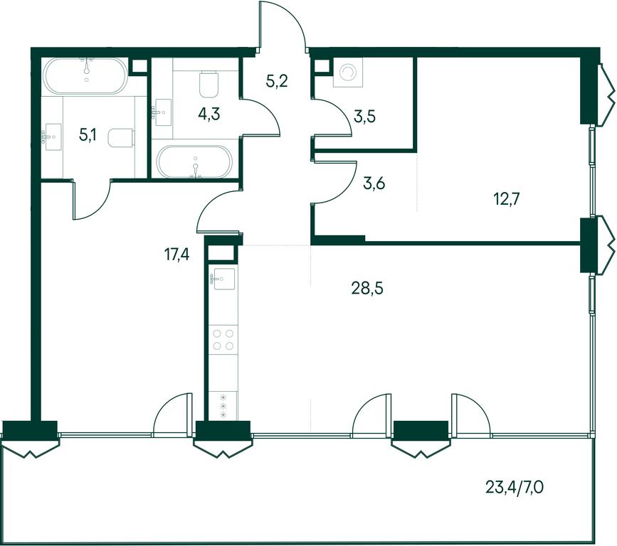 Продажа 2-комн. квартиры, 87,3 м² в ЖК «Примавера (Primavera)», Волоколамское шоссе, вл67, Москва, Россия #2 Продажа 2-комн. квартиры, 87,3 м² в ЖК «Примавера (Primavera)», Волоколамское шоссе, вл67, Москва, Россия #2