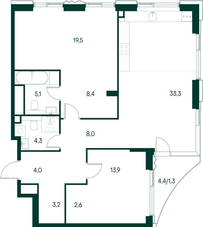 2-BD Apartment Sale, 103.5 sq. m. at Primavera, Volokolamskoye Highway, вл67, Moscow, Russia #1 2-BD Apartment Sale, 103.5 sq. m. at Primavera, Volokolamskoye Highway, вл67, Moscow, Russia #1