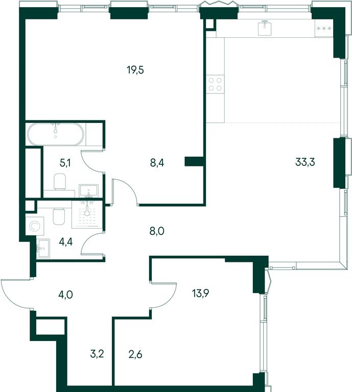 2-BD Apartment Sale, 102.2 sq. m. at Primavera, Volokolamskoye Highway, вл67, Moscow, Russia #1 2-BD Apartment Sale, 102.2 sq. m. at Primavera, Volokolamskoye Highway, вл67, Moscow, Russia #1