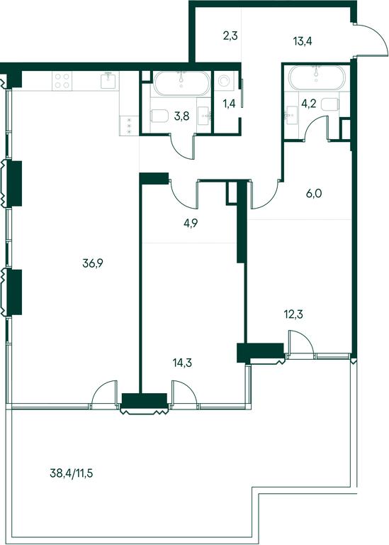 2-BD Apartment Sale, 111平方米 at Primavera, Volokolamskoye Highway, вл67, Moscow, Russia #2 2-BD Apartment Sale, 111平方米 at Primavera, Volokolamskoye Highway, вл67, Moscow, Russia #2