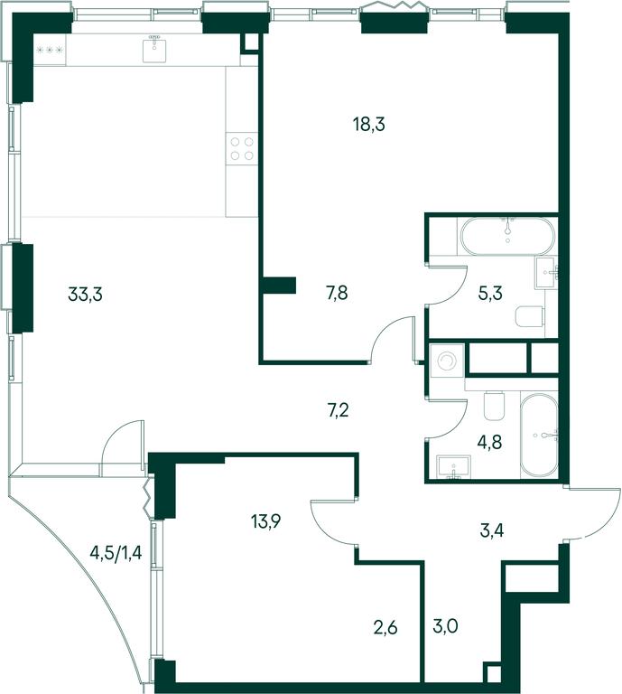 2-BD Apartment Sale, 101 sq. m. at Primavera, Volokolamskoye Highway, вл67, Moscow, Russia #1 2-BD Apartment Sale, 101 sq. m. at Primavera, Volokolamskoye Highway, вл67, Moscow, Russia #1