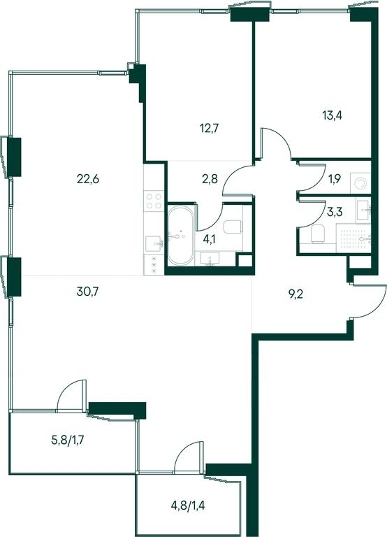3-BD Apartment Sale, 103.8平方米 at Primavera, Volokolamskoye Highway, вл67, Moscow, Russia #2 3-BD Apartment Sale, 103.8平方米 at Primavera, Volokolamskoye Highway, вл67, Moscow, Russia #2