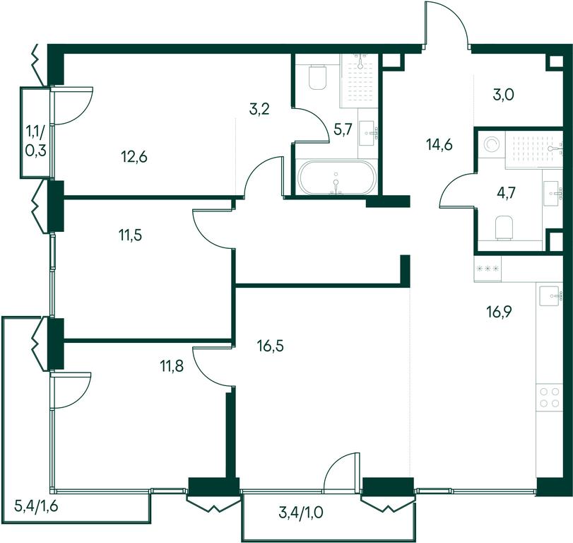 3-BD Apartment Sale, 103.4 sq. m. at Primavera, Volokolamskoye Highway, вл67, Moscow, Russia #1 3-BD Apartment Sale, 103.4 sq. m. at Primavera, Volokolamskoye Highway, вл67, Moscow, Russia #1