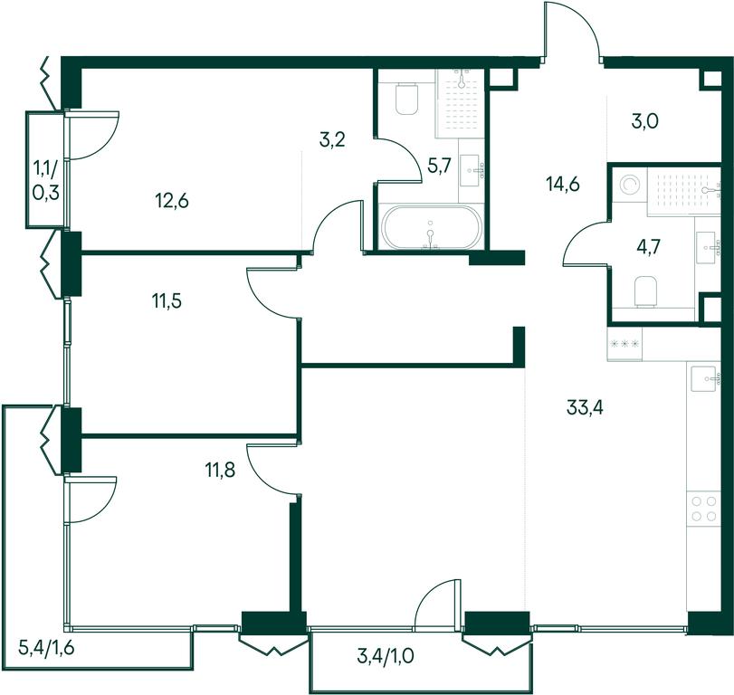 3-BD Apartment Sale, 103.4 sq. m. at Primavera, Volokolamskoye Highway, вл67, Moscow, Russia #2 3-BD Apartment Sale, 103.4 sq. m. at Primavera, Volokolamskoye Highway, вл67, Moscow, Russia #2
