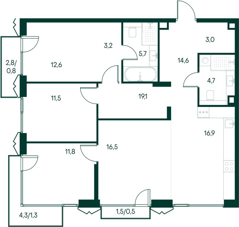 3-BD Apartment Sale, 103.1平方米 at Primavera, Volokolamskoye Highway, вл67, Moscow, Russia #1 3-BD Apartment Sale, 103.1平方米 at Primavera, Volokolamskoye Highway, вл67, Moscow, Russia #1