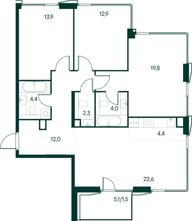3-BD Apartment Sale, 97.8 sq. m. at Primavera, Volokolamskoye Highway, вл67, Moscow, Russia #1 3-BD Apartment Sale, 97.8 sq. m. at Primavera, Volokolamskoye Highway, вл67, Moscow, Russia #1