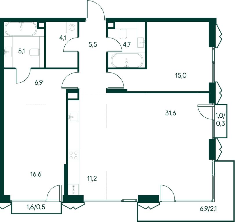 2-BD Apartment Sale, 103.6平方米 at Primavera, Volokolamskoye Highway, вл67, Moscow, Russia #1 2-BD Apartment Sale, 103.6平方米 at Primavera, Volokolamskoye Highway, вл67, Moscow, Russia #1