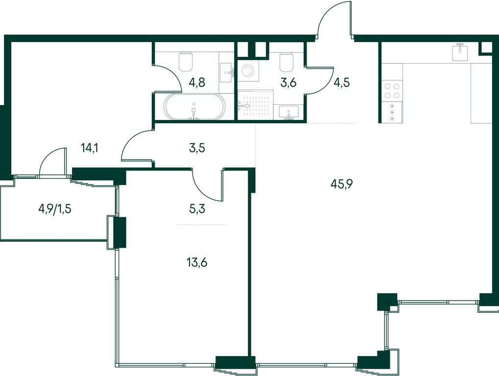 2-BD Apartment Sale, 96.8 sq. m. at Primavera, Volokolamskoye Highway, вл67, Moscow, Russia #1 2-BD Apartment Sale, 96.8 sq. m. at Primavera, Volokolamskoye Highway, вл67, Moscow, Russia #1