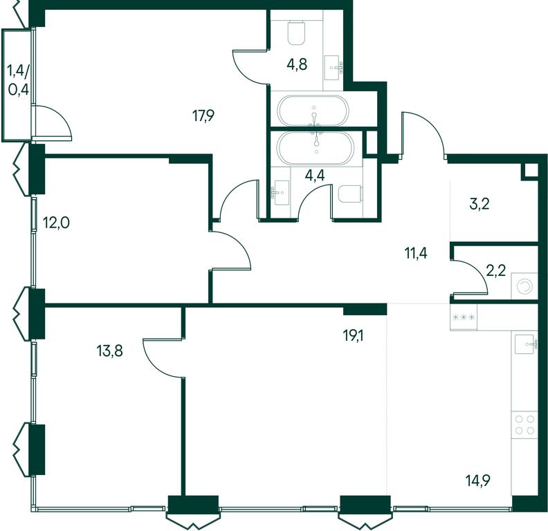3-BD Apartment Sale, 104.1 sq. m. at Primavera, Volokolamskoye Highway, вл67, Moscow, Russia #1 3-BD Apartment Sale, 104.1 sq. m. at Primavera, Volokolamskoye Highway, вл67, Moscow, Russia #1