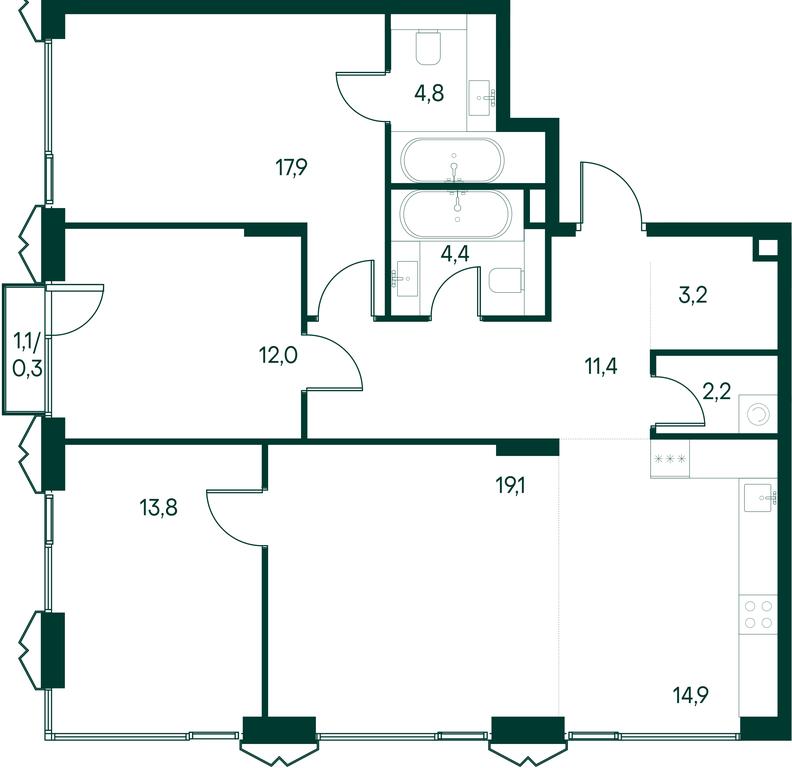3-BD Apartment Sale, 104平方米 at Primavera, Volokolamskoye Highway, вл67, Moscow, Russia #1 3-BD Apartment Sale, 104平方米 at Primavera, Volokolamskoye Highway, вл67, Moscow, Russia #1