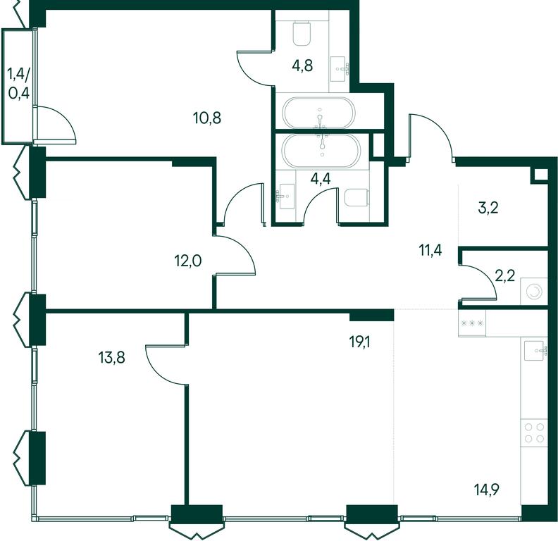 3-BD Apartment Sale, 104.1平方米 at Primavera, Volokolamskoye Highway, вл67, Moscow, Russia #1 3-BD Apartment Sale, 104.1平方米 at Primavera, Volokolamskoye Highway, вл67, Moscow, Russia #1
