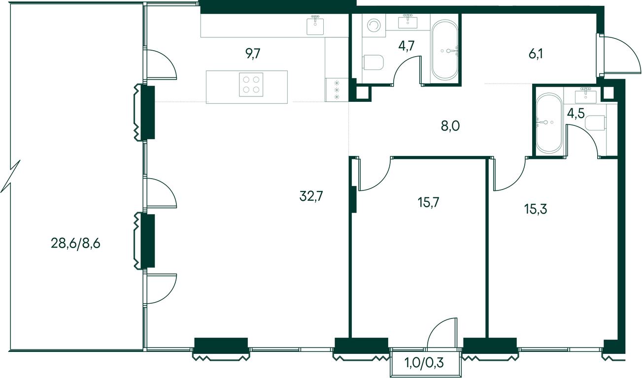 2-BD Apartment Sale, 104.6平方米 at Primavera, Volokolamskoye Highway, вл67, Moscow, Russia #1 2-BD Apartment Sale, 104.6平方米 at Primavera, Volokolamskoye Highway, вл67, Moscow, Russia #1