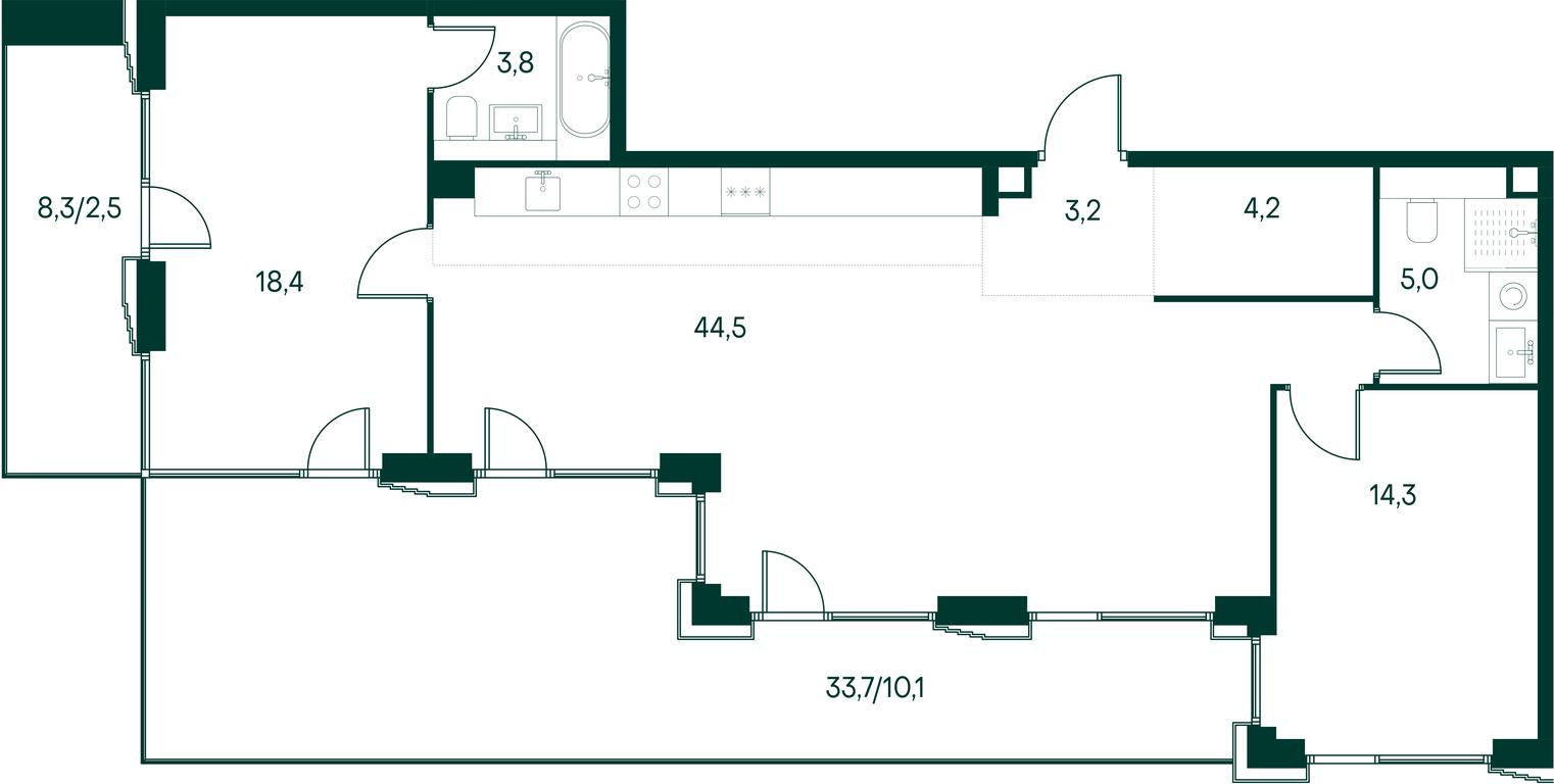 2-BD Apartment Sale, 106平方米 at Primavera, Volokolamskoye Highway, вл67, Moscow, Russia #2 2-BD Apartment Sale, 106平方米 at Primavera, Volokolamskoye Highway, вл67, Moscow, Russia #2