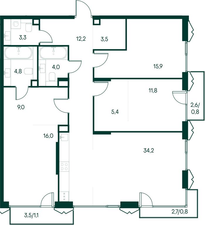 3-BD Apartment Sale, 122.8平方米 at Primavera, Volokolamskoye Highway, вл67, Moscow, Russia #2 3-BD Apartment Sale, 122.8平方米 at Primavera, Volokolamskoye Highway, вл67, Moscow, Russia #2