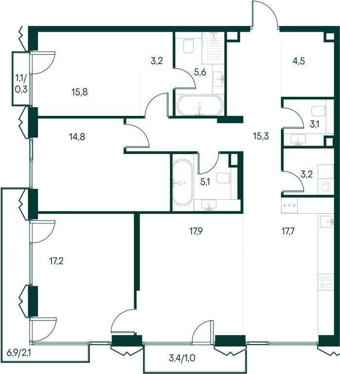 3-BD Apartment Sale, 123.5平方米 at Primavera, Volokolamskoye Highway, вл67, Moscow, Russia #1 3-BD Apartment Sale, 123.5平方米 at Primavera, Volokolamskoye Highway, вл67, Moscow, Russia #1