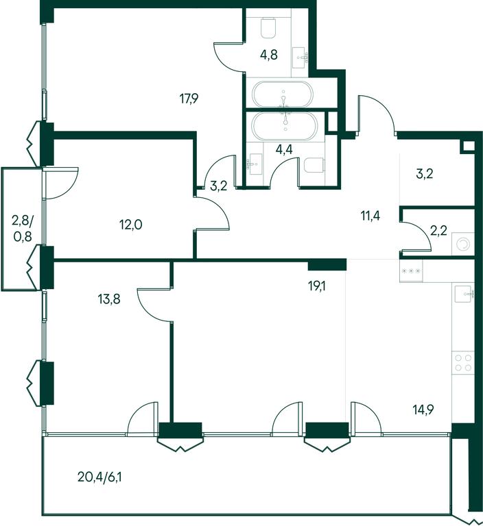 3-BD Apartment Sale, 110.6 sq. m. at Primavera, Volokolamskoye Highway, вл67, Moscow, Russia #1 3-BD Apartment Sale, 110.6 sq. m. at Primavera, Volokolamskoye Highway, вл67, Moscow, Russia #1