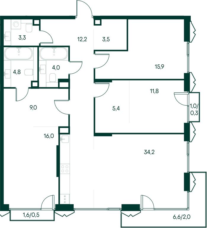 3-BD Apartment Sale, 122.9平方米 at Primavera, Volokolamskoye Highway, вл67, Moscow, Russia #2 3-BD Apartment Sale, 122.9平方米 at Primavera, Volokolamskoye Highway, вл67, Moscow, Russia #2