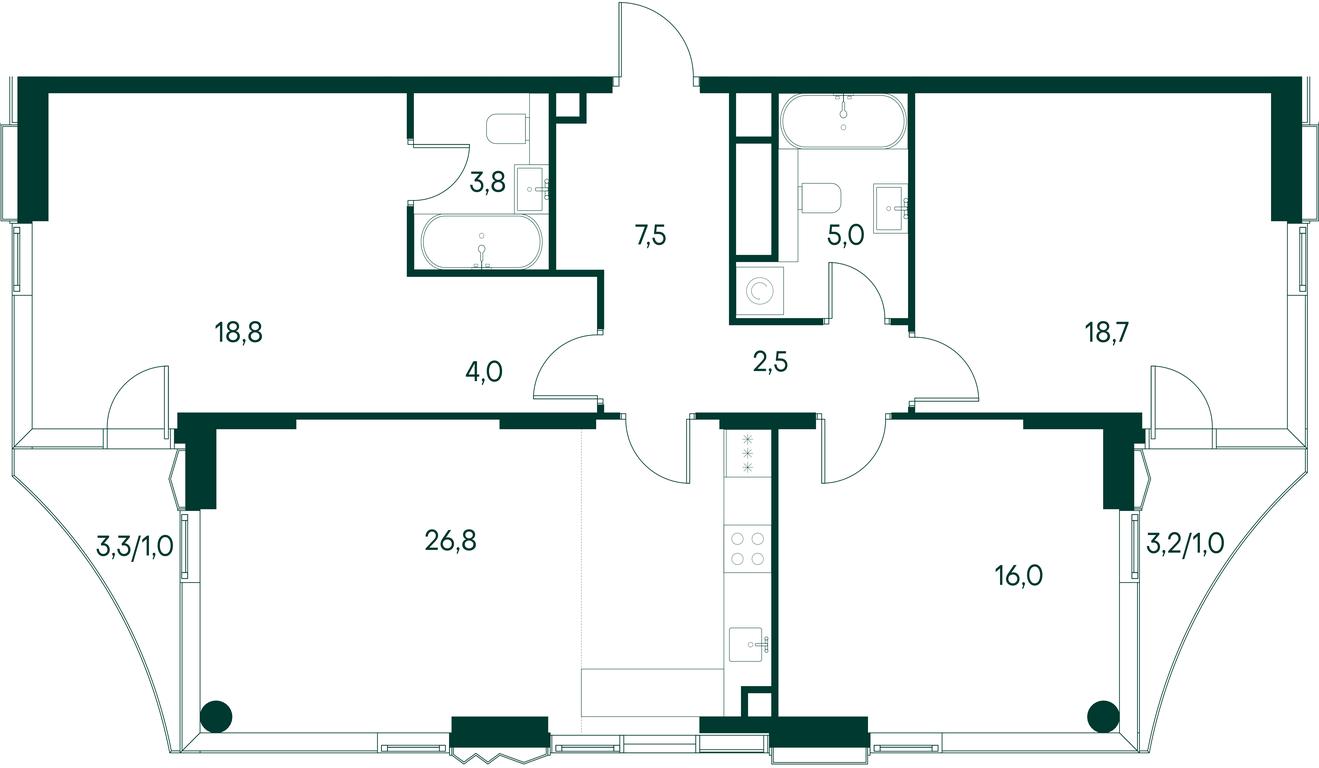 3-BD Apartment Sale, 105.1 sq. m. at Primavera, Volokolamskoye Highway, вл67, Moscow, Russia #2 3-BD Apartment Sale, 105.1 sq. m. at Primavera, Volokolamskoye Highway, вл67, Moscow, Russia #2