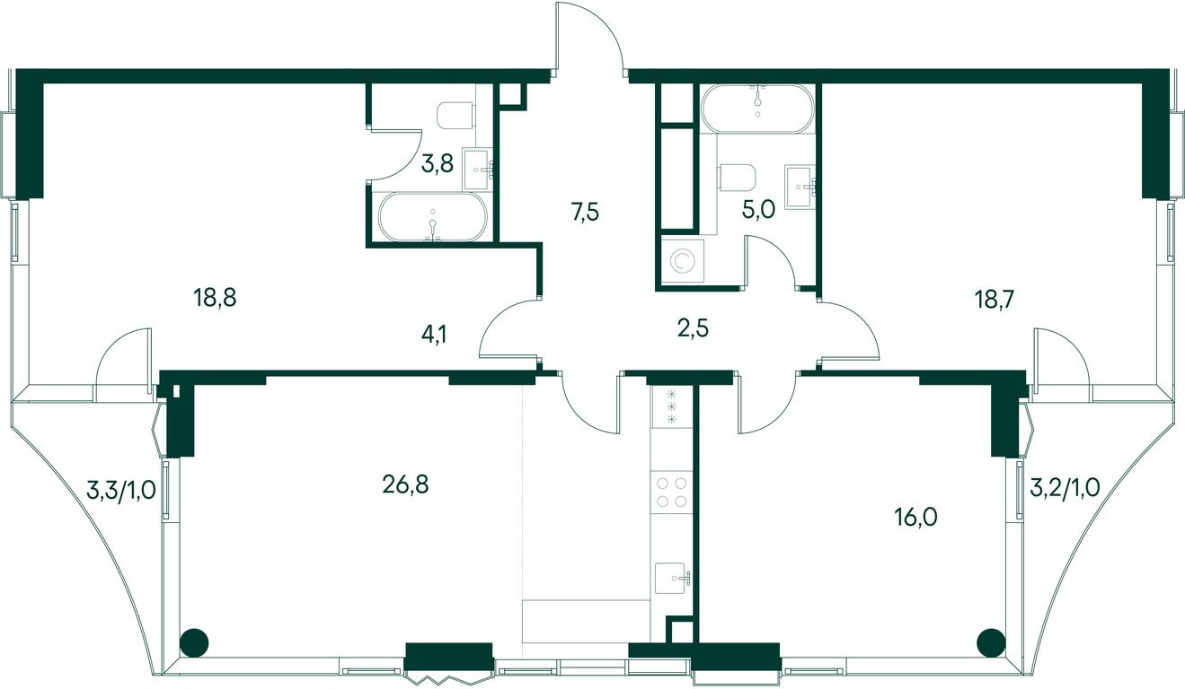 3-BD Apartment Sale, 105.1 sq. m. at Primavera, Volokolamskoye Highway, вл67, Moscow, Russia #1 3-BD Apartment Sale, 105.1 sq. m. at Primavera, Volokolamskoye Highway, вл67, Moscow, Russia #1