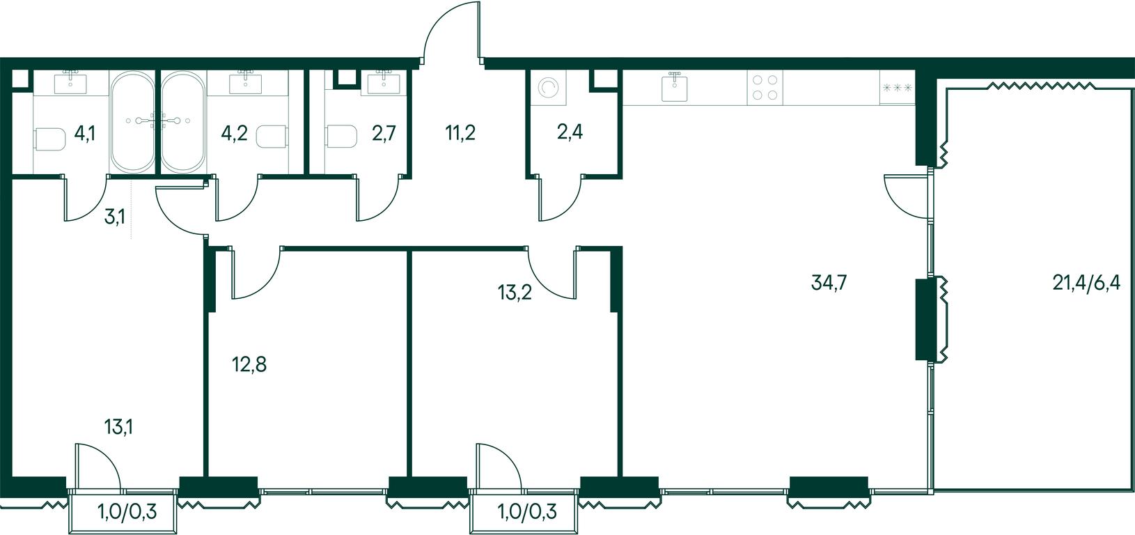 3-BD Apartment Sale, 108.5平方米 at Primavera, Volokolamskoye Highway, вл67, Moscow, Russia #2 3-BD Apartment Sale, 108.5平方米 at Primavera, Volokolamskoye Highway, вл67, Moscow, Russia #2