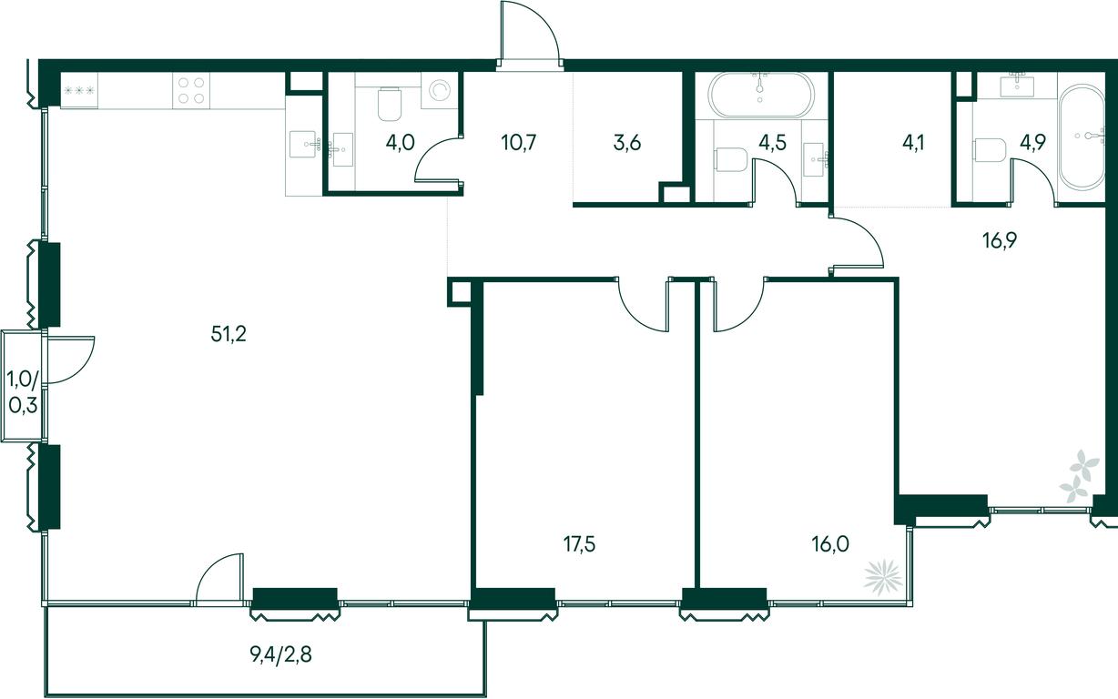3-BD Apartment Sale, 136.5 sq. m. at Primavera, Volokolamskoye Highway, вл67, Moscow, Russia #1