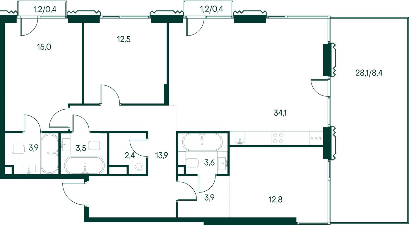 3-BD Apartment Sale, 114.8 sq. m. at Primavera, Volokolamskoye Highway, вл67, Moscow, Russia #2