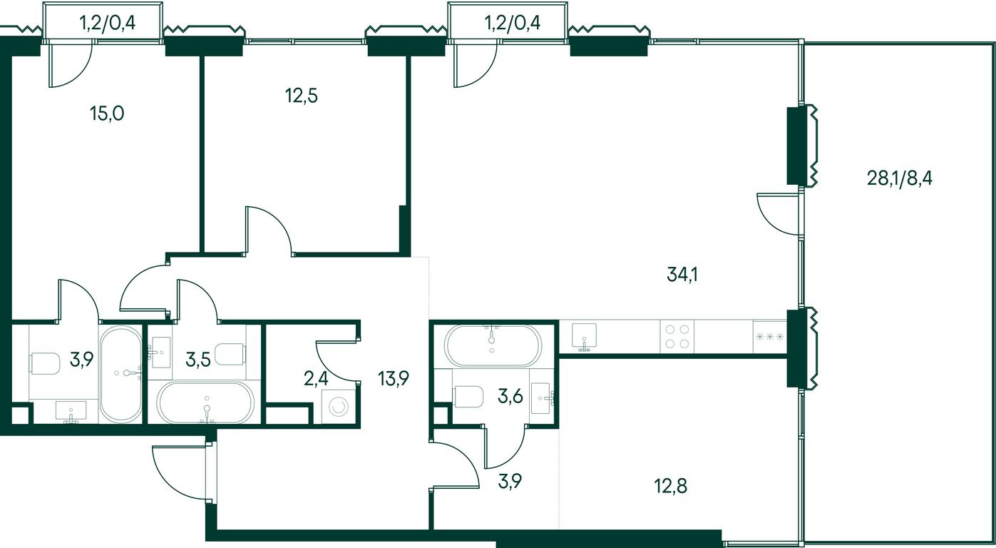 3-BD Apartment Sale, 114.8 sq. m. at Primavera, Volokolamskoye Highway, вл67, Moscow, Russia #1