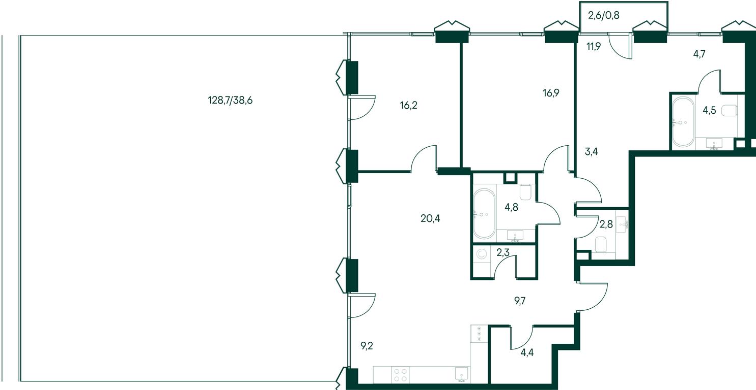 3-BD Apartment Sale, 150.1 sq. m. at Primavera, Volokolamskoye Highway, вл67, Moscow, Russia #1