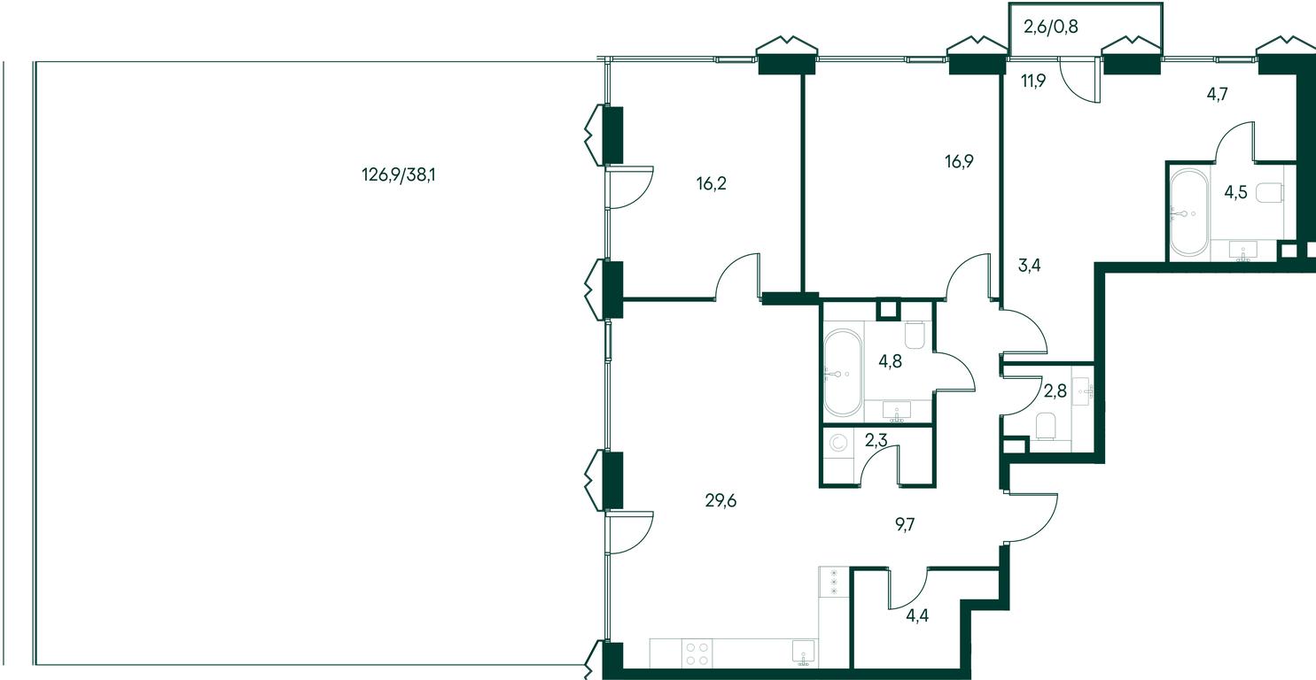 3-BD Apartment Sale, 150.1 sq. m. at Primavera, Volokolamskoye Highway, вл67, Moscow, Russia #2