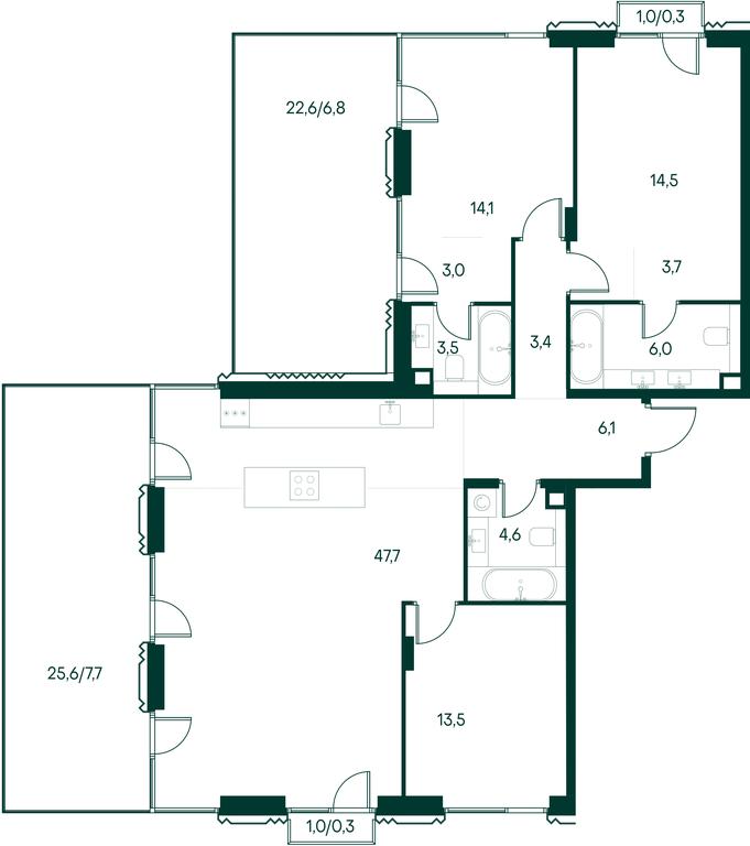 3-BD Apartment Sale, 135.2平方米 at Primavera, Volokolamskoye Highway, вл67, Moscow, Russia #2 3-BD Apartment Sale, 135.2平方米 at Primavera, Volokolamskoye Highway, вл67, Moscow, Russia #2