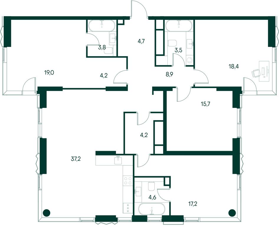 4-BD Apartment Sale, 142.9 sq. m. at Primavera, Volokolamskoye Highway, вл67, Moscow, Russia #1