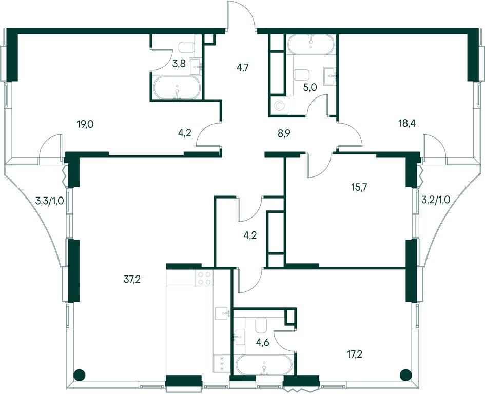 4-BD Apartment Sale, 144.9 sq. m. at Primavera, Volokolamskoye Highway, вл67, Moscow, Russia #2 4-BD Apartment Sale, 144.9 sq. m. at Primavera, Volokolamskoye Highway, вл67, Moscow, Russia #2