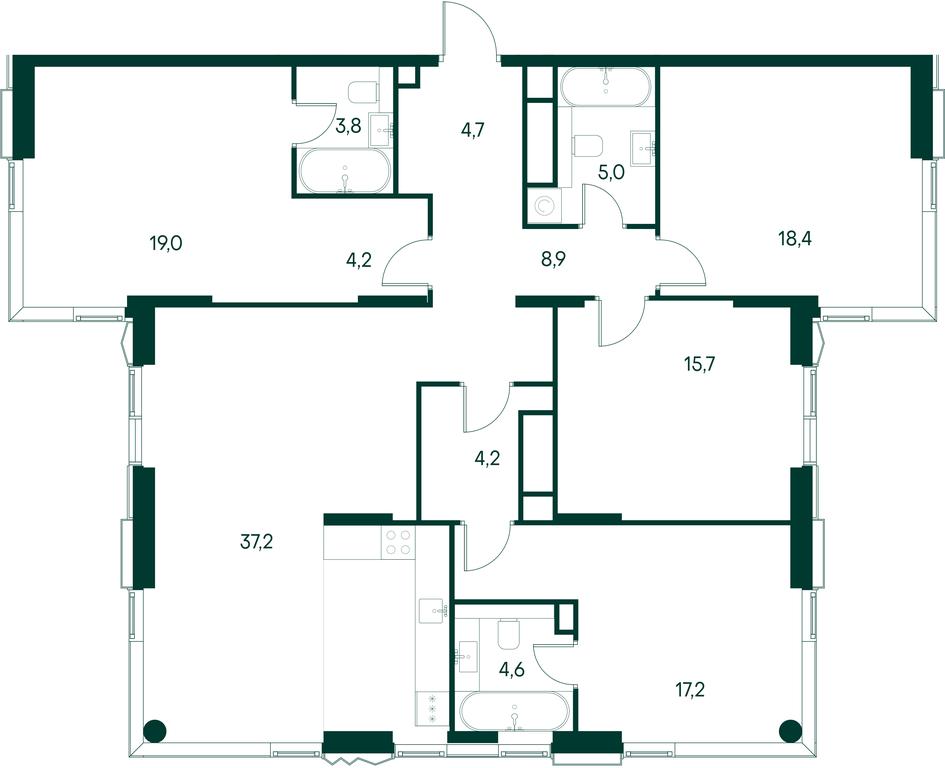 4-BD Apartment Sale, 142.9 sq. m. at Primavera, Volokolamskoye Highway, вл67, Moscow, Russia #1