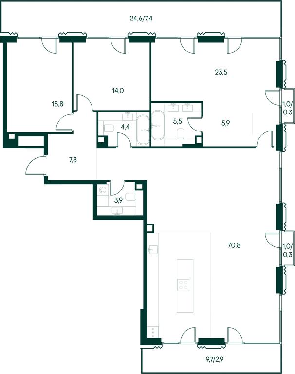 3-BD Apartment Sale, 162平方米 at Primavera, Volokolamskoye Highway, вл67, Moscow, Russia #2