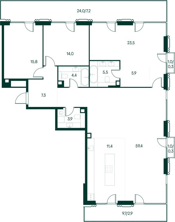 3-BD Apartment Sale, 162平方米 at Primavera, Volokolamskoye Highway, вл67, Moscow, Russia #1