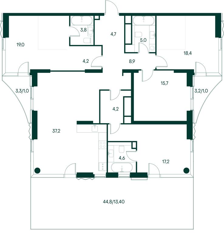4-BD Apartment Sale, 158.3 sq. m. at Primavera, Volokolamskoye Highway, вл67, Moscow, Russia #2