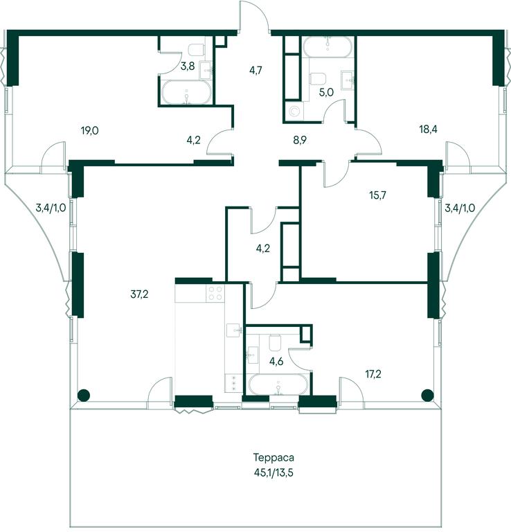 4-BD Apartment Sale, 158.4 sq. m. at Primavera, Volokolamskoye Highway, вл67, Moscow, Russia #2 4-BD Apartment Sale, 158.4 sq. m. at Primavera, Volokolamskoye Highway, вл67, Moscow, Russia #2