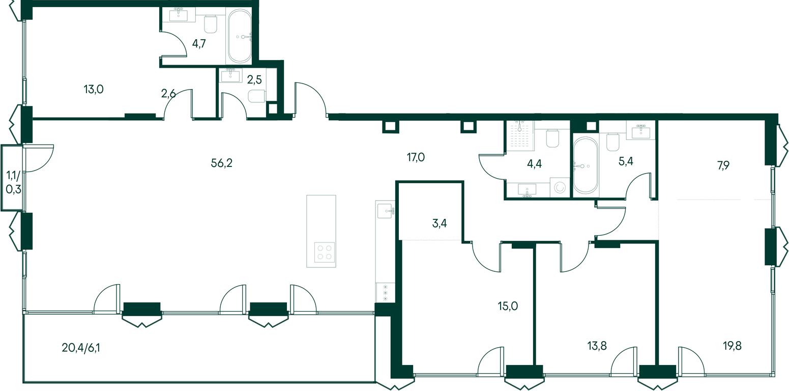 4-BD Apartment Sale, 172.1 sq. m. at Primavera, Volokolamskoye Highway, вл67, Moscow, Russia #2