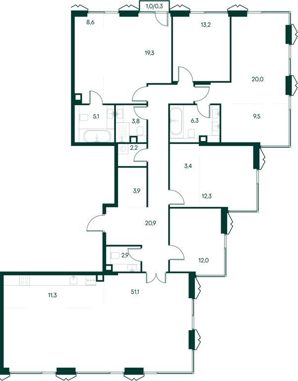 5-BD Apartment Sale, 209.2 sq. m. at Primavera, Volokolamskoye Highway, вл67, Moscow, Russia #1 5-BD Apartment Sale, 209.2 sq. m. at Primavera, Volokolamskoye Highway, вл67, Moscow, Russia #1