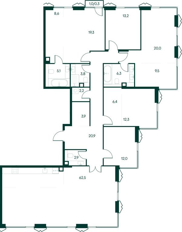 5-BD Apartment Sale, 209.2 sq. m. at Primavera, Volokolamskoye Highway, вл67, Moscow, Russia #2 5-BD Apartment Sale, 209.2 sq. m. at Primavera, Volokolamskoye Highway, вл67, Moscow, Russia #2