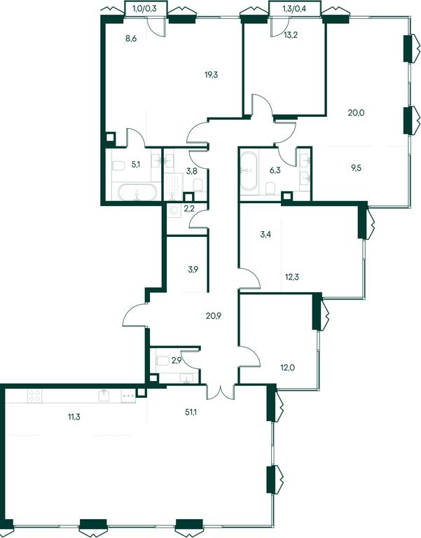 5-BD Apartment Sale, 209.6 sq. m. at Primavera, Volokolamskoye Highway, вл67, Moscow, Russia #1 5-BD Apartment Sale, 209.6 sq. m. at Primavera, Volokolamskoye Highway, вл67, Moscow, Russia #1